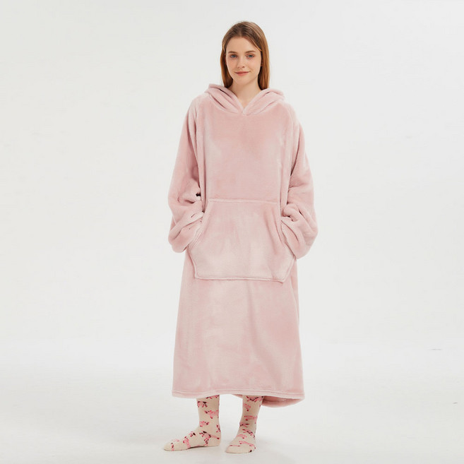 ROUGH DIA_플러피 빅 후드담요 입는담요 극세사 대형 후드 담요