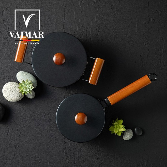 바이마르 인덕션 블랙빈 냄비세트 2개, 블랙, 16cm 편수냄비 + 18cm 양수냄비, 1개