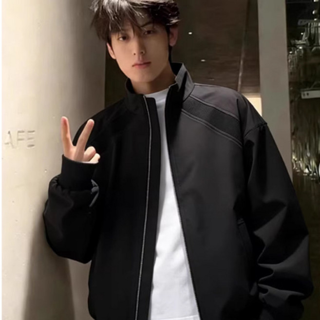 고급감 남성 플라이트 재킷 봄용 아메리칸 숏컷 스탠드넥 베이스볼 재킷 마운틴점퍼 외투