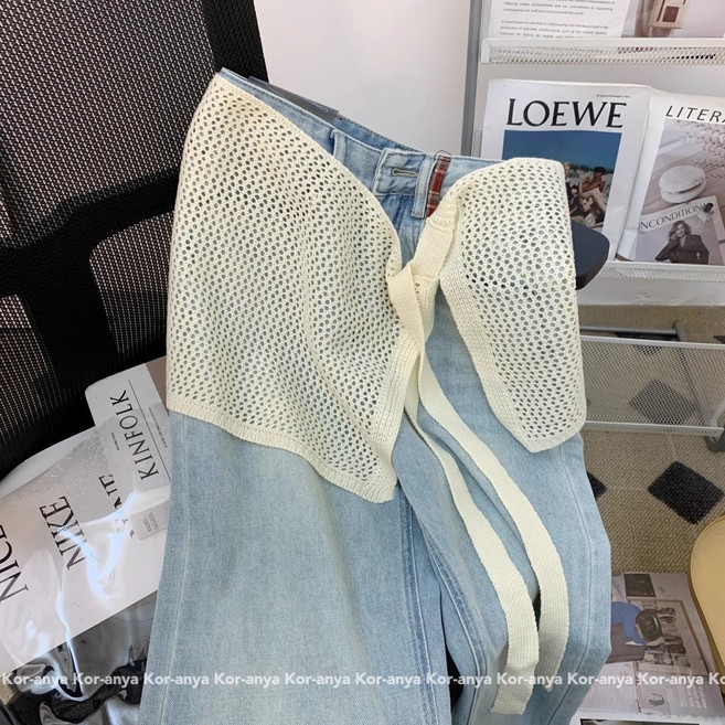 여성 랩 스커트 레이어드 스커트 펀칭 니트 힙커버 스커트 패션 여자 엉덩이 가리개 CJJ