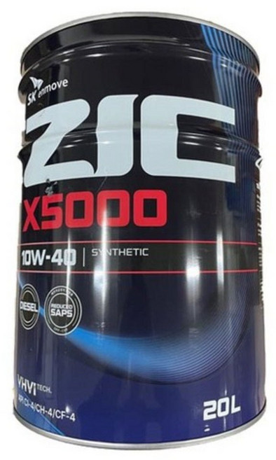ZIC X5000 10W40 20L 디젤 엔진오일, 1개