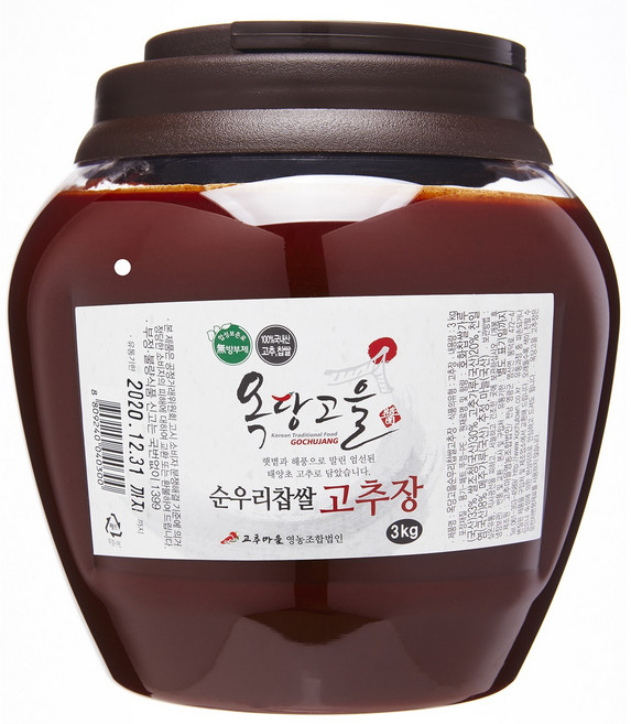 100% 국산 옥당고을 순우리찹쌀고추장, 3kg, 1개
