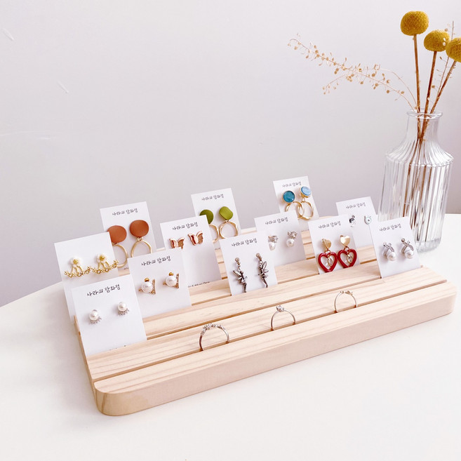 귀걸이 반지 진열대 꽂이 거치대 악세사리 플리마켓 진열대 원목 반지판