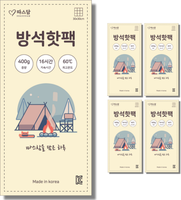 따스담 국산 방석핫팩 400g, 5개