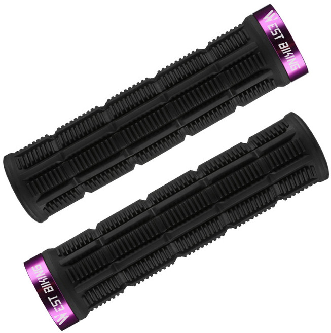 시그니처베이지 MTB 자전거 초경량 핸들 그립 바 엔드 YPZ089, 블랙퍼플, 1개