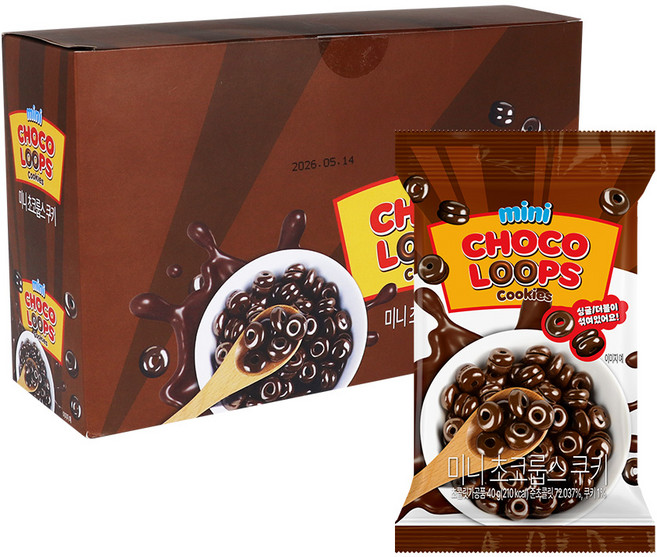 미니 초코룹스 밀크초콜릿 초코링 40g x 12개