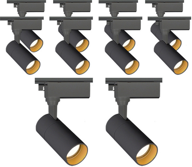 라인조명 LED 커브 원통 COB 스포트 레일조명 블랙바디, 10개, E. 전구(노란빛) 20w