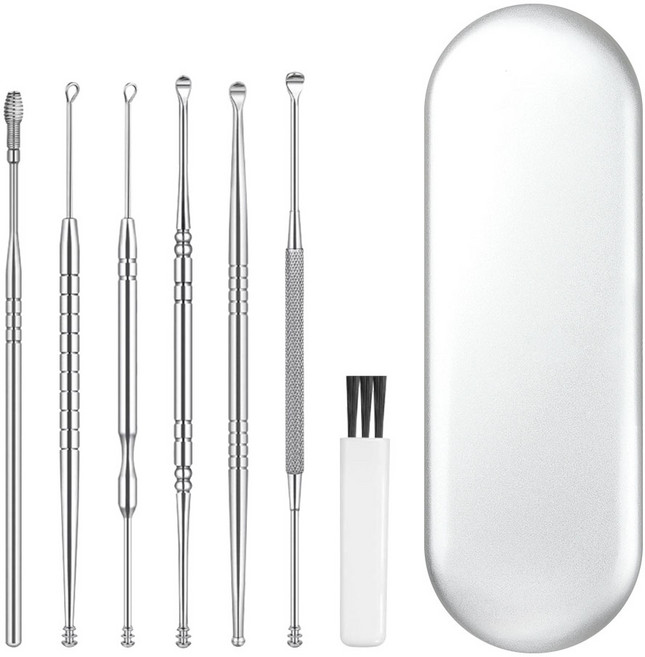 정원전산 6종 양면 스테인리스 귀이개 세트 JEP-06, 1세트, 1개