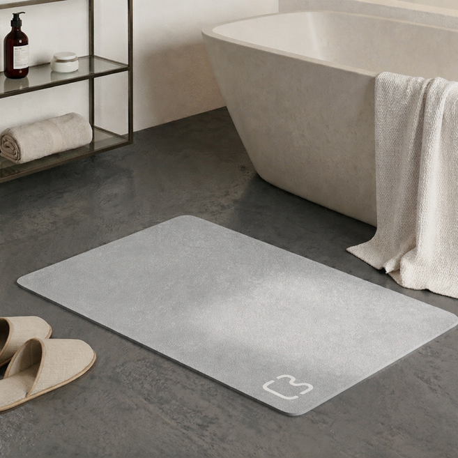 모루아 빠른흡수 미끄럼방지 규조토 욕실 발매트, 1개, 그레이