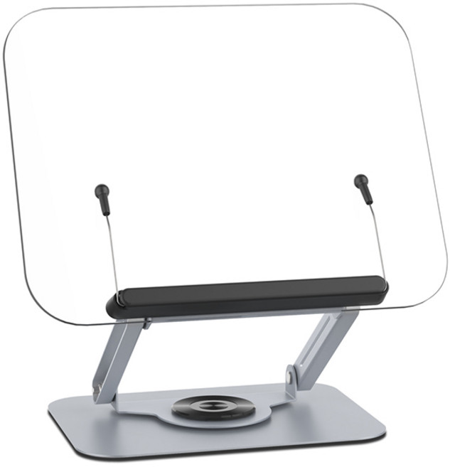 무무 투명 아크릴 독서대 높이 각도 조절 360도 회전, 실버