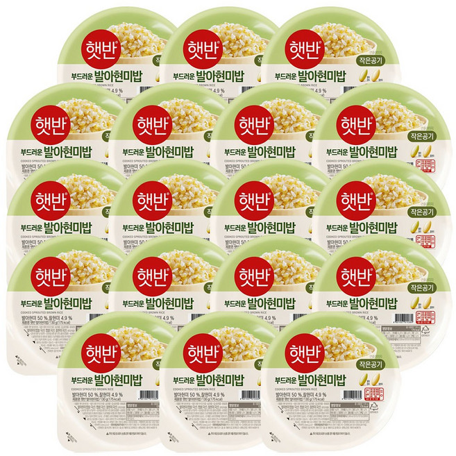 햇반 발아현미밥, 130g, 18개