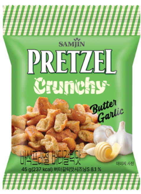 삼진 바삭프레첼 버터갈릭맛, 45g, 16개