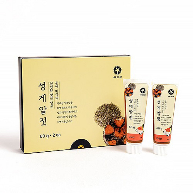 성게알젓 (튜브) 60g X 2개 세트, 1개, 60