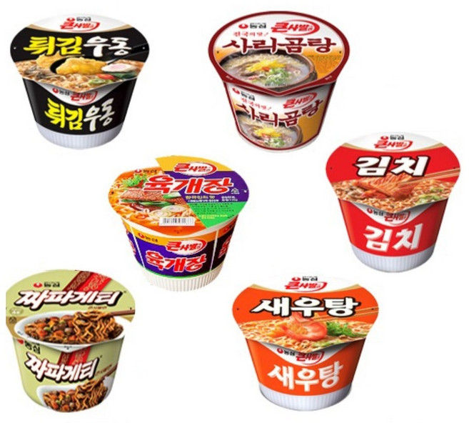 농심 컵라면 큰사발 6종 16개 1박스, 새우탕 큰사발