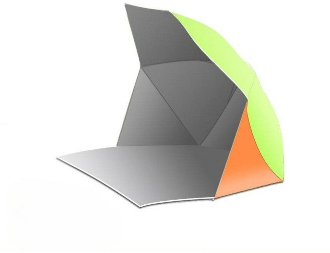 파라솔 우산 텐트 접이식 원터치 그늘막 경량텐트, 오렌지 그린