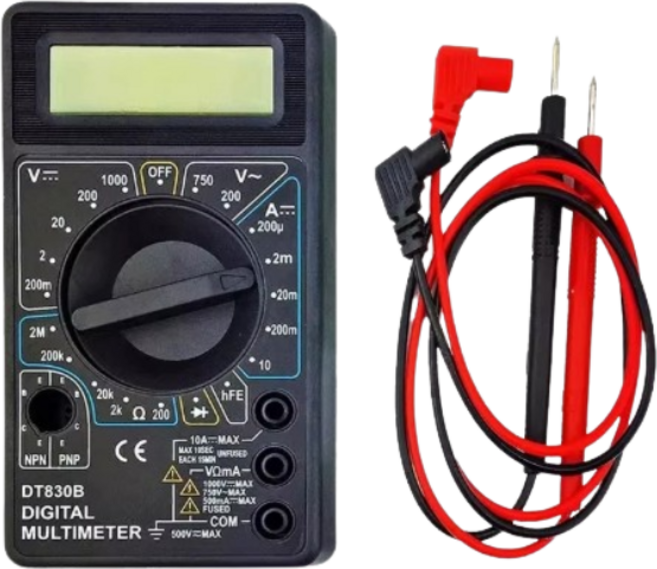 數位電錶 DT-830B 電子式數位液晶三用電表 多功能測量儀器, 1個