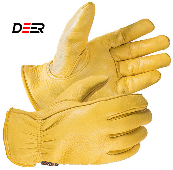 내피 외피 100% 프리미엄 사슴 가죽 장갑 키스톤 봉제 처리 손목 부분 이중 셔링 작업장갑 알곤 용접 장갑 원예 조경 캠핑 야외 드라이빙 오토바이 사슴장갑 알곤장갑 1개