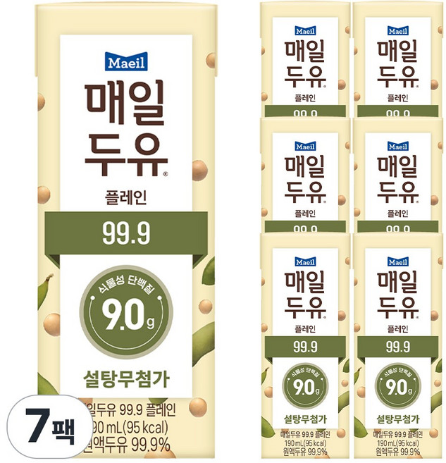 매일유업 매일두유 190ml 7팩, 7개