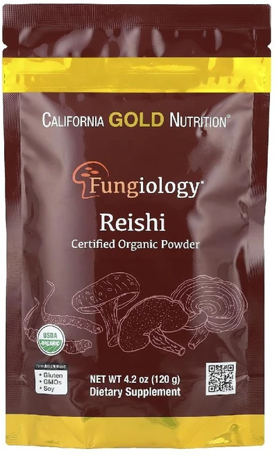 캘리포니아골드뉴트리션 영지버섯 포자 가루 분말 차 Fungiology 120g, 1개 - 쿠팡