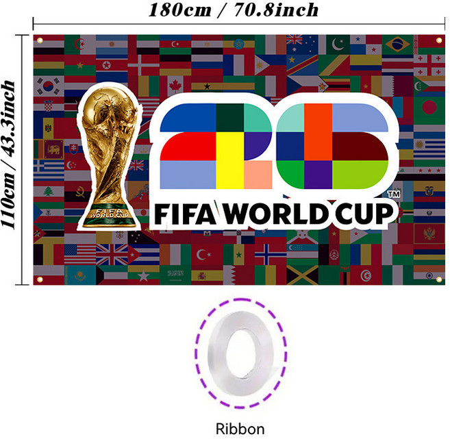 2026 북미 월드컵 현수막 축구팀 응원 깃발 월드컵장식품 바 장식 응원용품 응원도구(팬 응원 깃발 장식품), SJBBY001