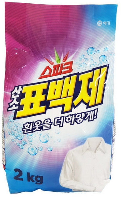 애경 스파크 산소 표백제 흰옷을 더 하얗게 2kg 3개 분말세제 빨래, 1개