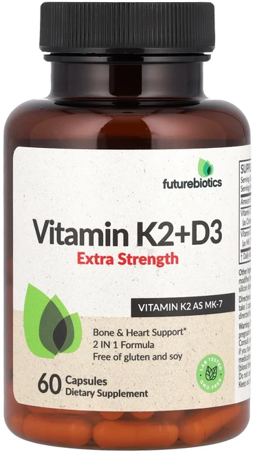Futurebiotics 비타민K2 및 D3 캡슐 60정, Futurebiotics비타민K2및D3캡슐60정, 1개 - 쿠팡