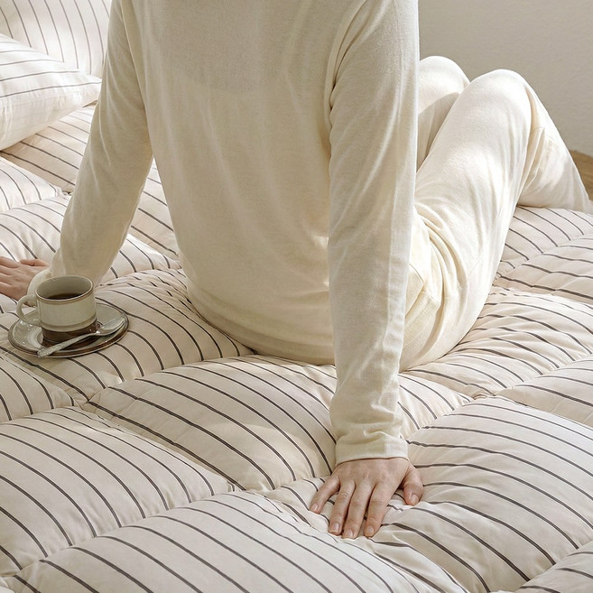 플럼베리 모달 100% 토퍼 매트리스, 린넨베이지