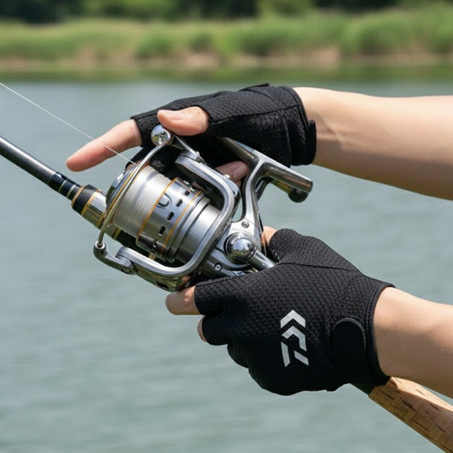 다이와 낚시 장갑 3컷 좌우 가성비 세트, 1개, 블랙