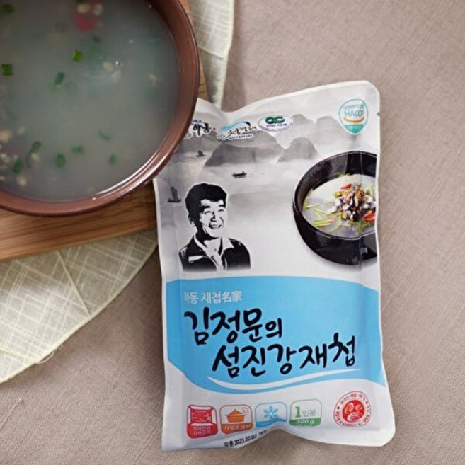 김정문재첩국 [60년 전통]김정문의 섬진강 재첩국 500g x 8팩(총 4kg), 8개