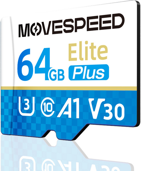 MOVESPEED T300 100MB/s 고속 마이크로SD카드 U3 V30 Class10 지원 스마트폰 4K 영상촬영용 메모리카드, 1개, 64GB
