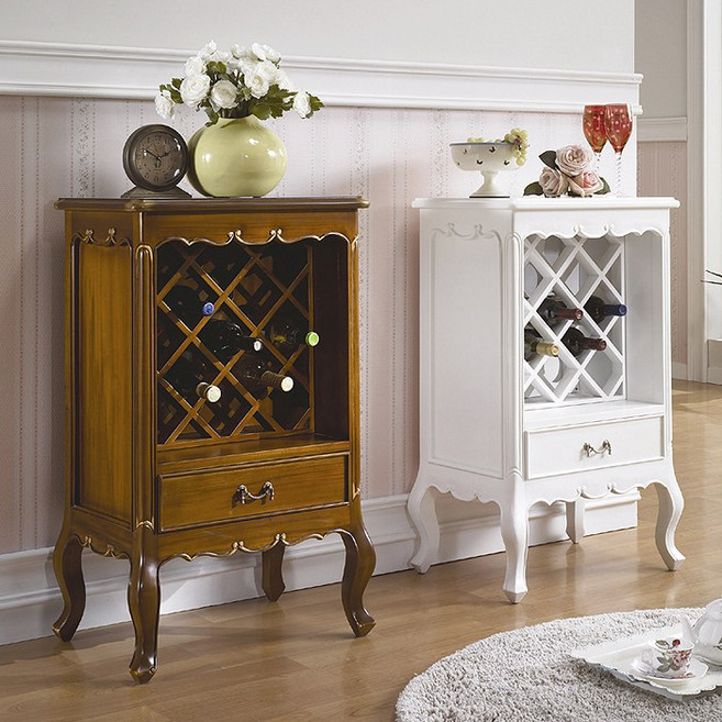 피어젠가구 푸트리 프렌치 엔틱 장식장 대 원목 화이트 그릇장