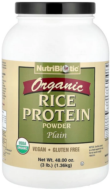 NutriBiotic 유기농 쌀 단백질 분말 플레인 1.36kg(3lb) NBC-03001, 1개, 1.36kg - 쿠팡