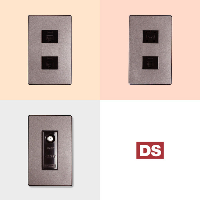 DS이엘씨 D4 블랙 로즈골드 통신 CATV 전화 인터넷 고급 모음 스위치 콘센트 커버 교체 디자인 인테리어 맹커버, 추가상품, 01_70S노출1구콘센트(핀타입), 1개