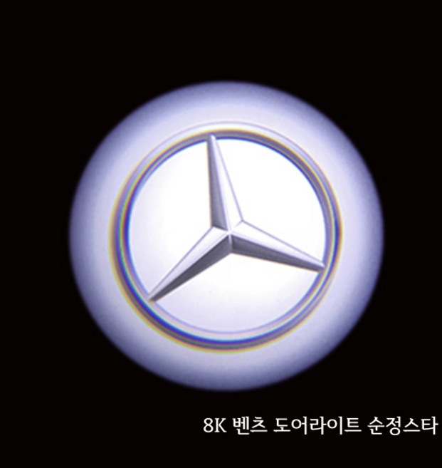 벤츠 8K 무변색 도어라이트 유리석영렌즈 A B C E GLA GLB GLC GLE GLS G바겐 EQA EQB EQC 호환 상품 도어LED 램프 벤츠로고 도어로고, 01-순정스타, 1세트