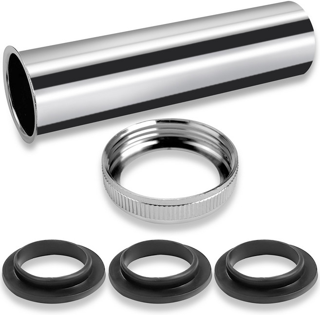 120mm 길이의 딥 튜브 사이펀 G1-1/4 확장 파이프 배수 파이프 싱크 사이펀 용 범용 딥 튜브 싱크 파이프 배수 확장 2 개의 씰링 고무 디스크 포함, 1개