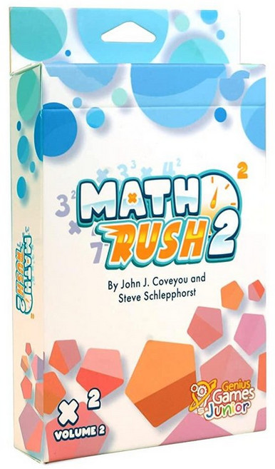 [4] Genius Games Math Rush 2: 곱셈과 지수 - 어린이 학생 및 가족을 위한 협동 시간 기반 교육용 수학 플래시 카드 게임 | 정신 수학 기술을 마스터하, 곱셈 및 지수