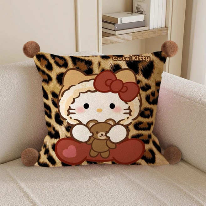 브라운 헬로키티 소파 쿠션 35x35cm, D