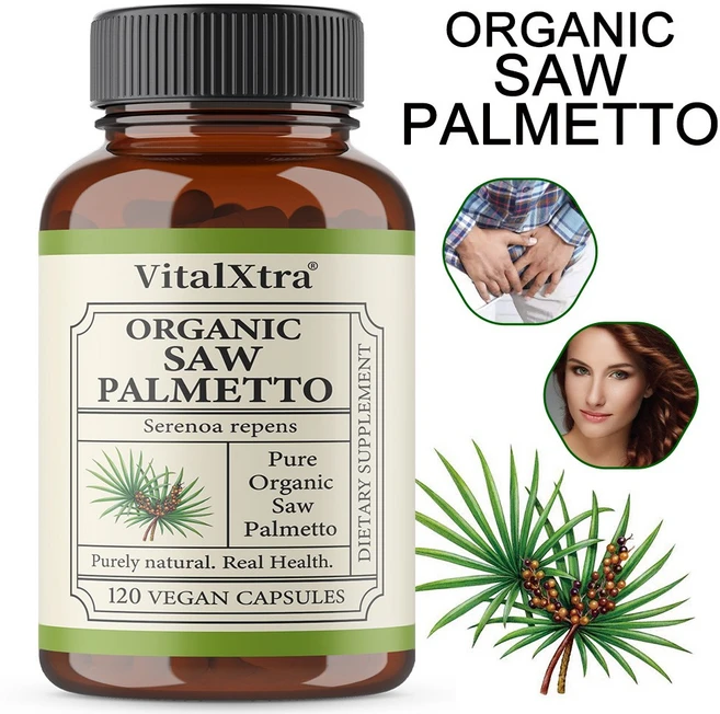 유기농 쏘팔미토 보충제 - 1000mg 천연성분 - 남성 전립선 건강 영양흡수 촉진 모발건강 전반적인 건강, 2개, 120회분 - 쿠팡