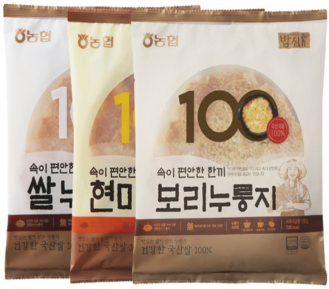 농협 밥심 국산100% 누룽지 3종 150g, 현미누룽지 (150gX2개)
