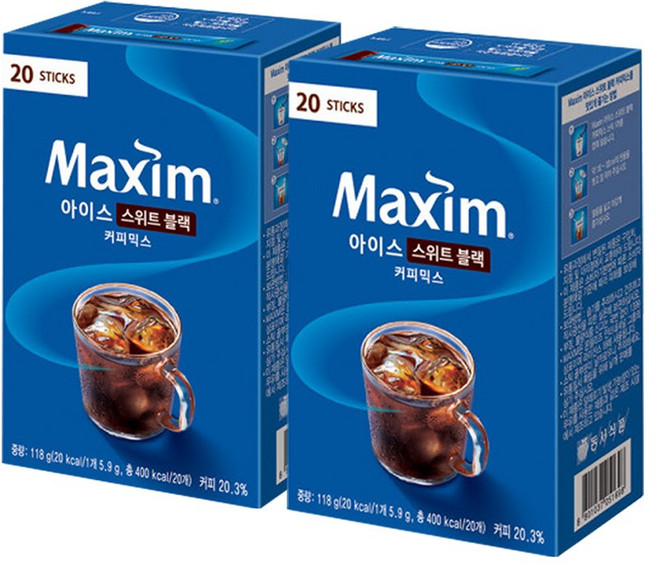 맥심 아이스 스위트 블랙, 5.9g, 20개입, 2개