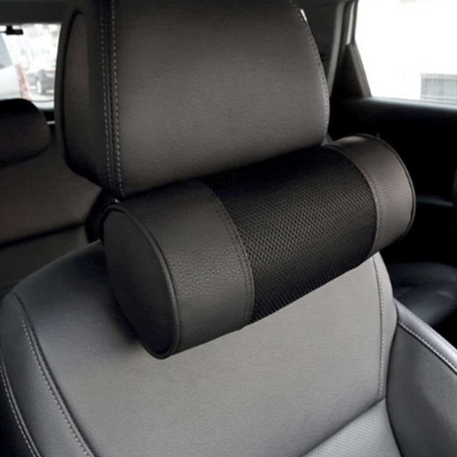 제노바 차량용 헤드레스트목쿠션 매쉬가죽 블랙