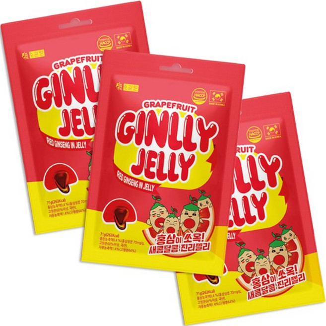 홍삼농축액 새콤달콤 젤리 자몽맛 213g, 1개