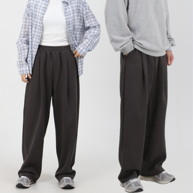 올리즌 남녀공용 원턱 와이드 팬츠 트레이닝 바지 AR2786QW