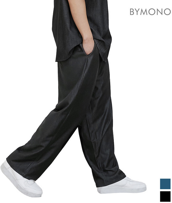 32~46 바이모노 이지케어 텐셀 데님 와이드 공기 팬츠 남자 빅사이즈 남성 밴딩 바지 긴바지 진청 흑청 32 34 36 38 40 42 44 46
