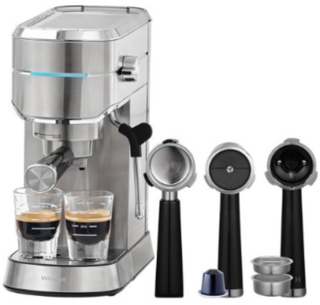 위즈웰 아이언 반자동 에스프레소머신, WC5418, 실버