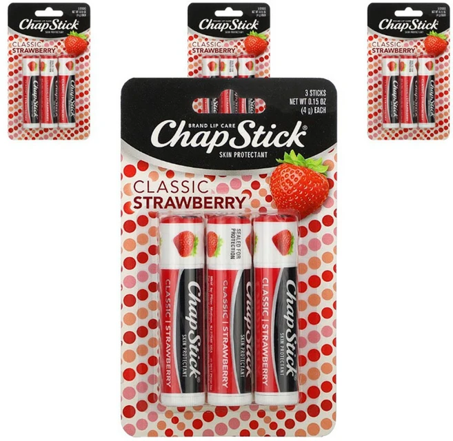챕스틱 브랜드 립 케어 스킨 프로텍턴트 4g, Classic Strawberry, 12개 - 쿠팡