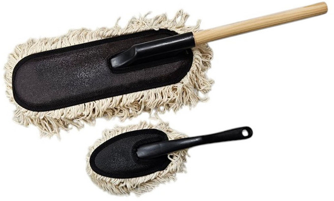 싹쓸이 2in1 자동차 먼지털이개 외부용+내부용 국산 평형 면사 차량용 기름 걸레 털이 오일 코팅 먹인 차 먼지 떨이, 1세트