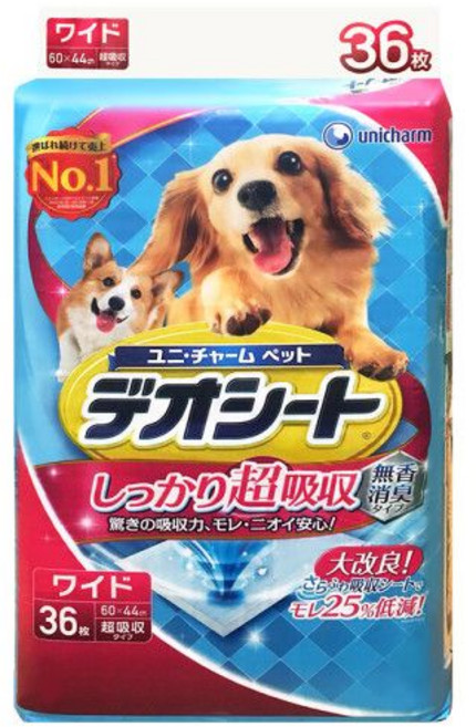 유니참 강아지 배변패드 데오시트 강력흡수 와이드 36P 1개, 유니참 데오시트 강력흡수 와이드 36P