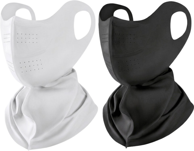 베루아 자외선차단99.9% 1+1 시원한 스포츠 햇빛가리개 골프 마스크, 1세트, 다크 블랙 + 애쉬 그레이