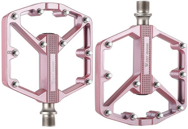 시그니처베이지 3베어링 자전거 페달 YPZ109, 1개, 핑크